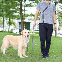 HKM-428947 Extended Multifunctional Nylon Dog Leash - Black Traction Rope for Walking