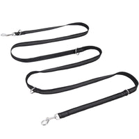 HKM-428947 Extended Multifunctional Nylon Dog Leash - Black Traction Rope for Walking