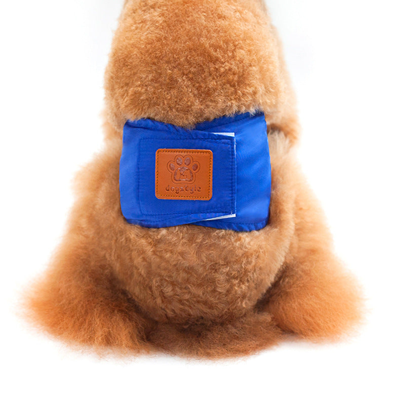 HKM-991635 Pet Male Dog Physiological Safety Pants - Solid Color Cotton, Polite Anti-Harassment Design