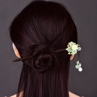 HKM-275027 Ancient-Style Qipao Glass Flower Hairpin for Elegant Occasions