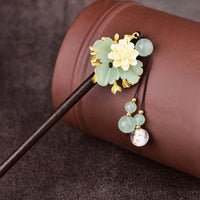 HKM-275027 Ancient-Style Qipao Glass Flower Hairpin for Elegant Occasions