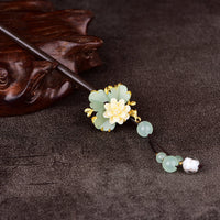 HKM-275027 Ancient-Style Qipao Glass Flower Hairpin for Elegant Occasions