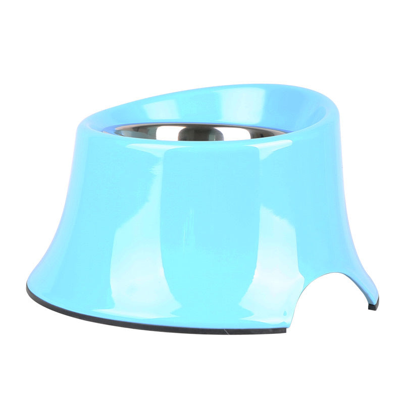 HKM-551251 Elevated Dog Food Bowl with Stainless Steel Inner Bowl and Thick Melamine Base