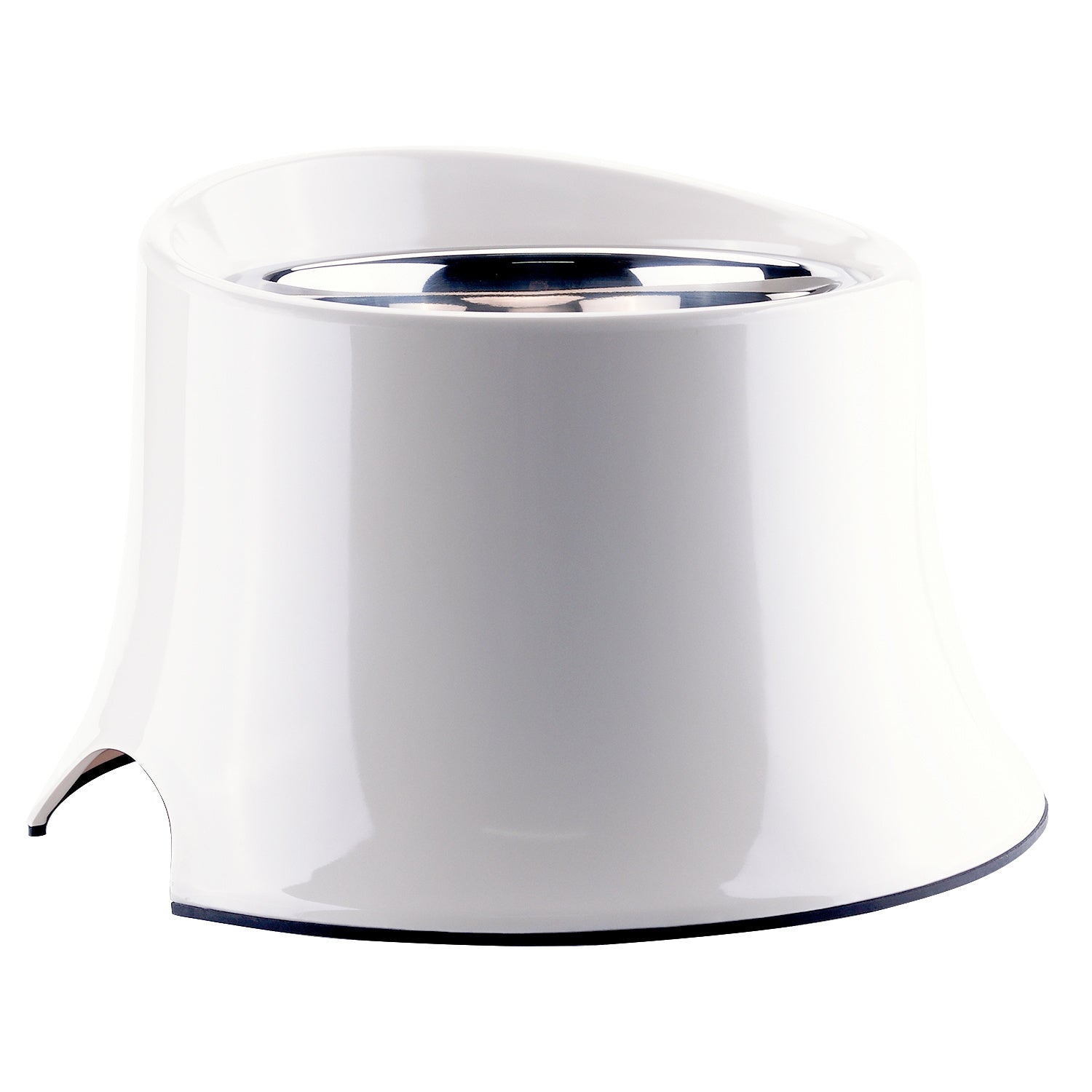 HKM-551251 Elevated Dog Food Bowl with Stainless Steel Inner Bowl and Thick Melamine Base