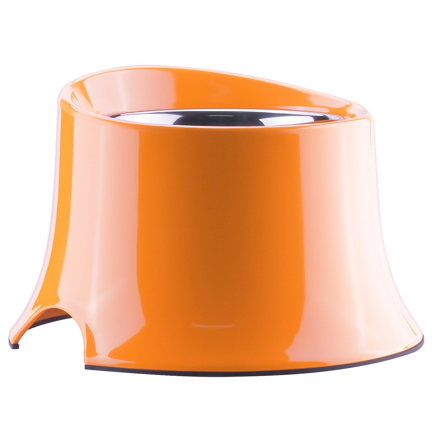 HKM-551251 Elevated Dog Food Bowl with Stainless Steel Inner Bowl and Thick Melamine Base