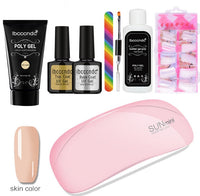 HKM-054611 Crystal Extension Glue Kit with 100 Scaled Nail Crystals and Accessories