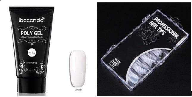 HKM-054611 Crystal Extension Glue Kit with 100 Scaled Nail Crystals and Accessories