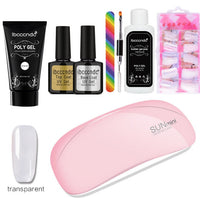HKM-054611 Crystal Extension Glue Kit with 100 Scaled Nail Crystals and Accessories