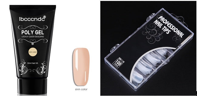HKM-054611 Crystal Extension Glue Kit with 100 Scaled Nail Crystals and Accessories