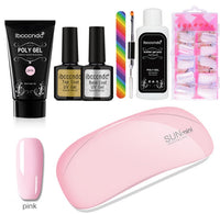 HKM-054611 Crystal Extension Glue Kit with 100 Scaled Nail Crystals and Accessories