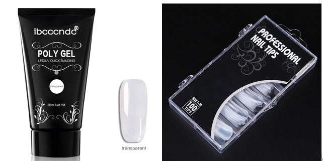 HKM-054611 Crystal Extension Glue Kit with 100 Scaled Nail Crystals and Accessories