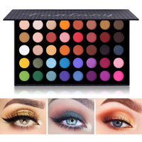HKM-735571 40-Color Earth Tone Eye Shadow Palette with Brown, Sky Blue, and Pumpkin Orange Shades