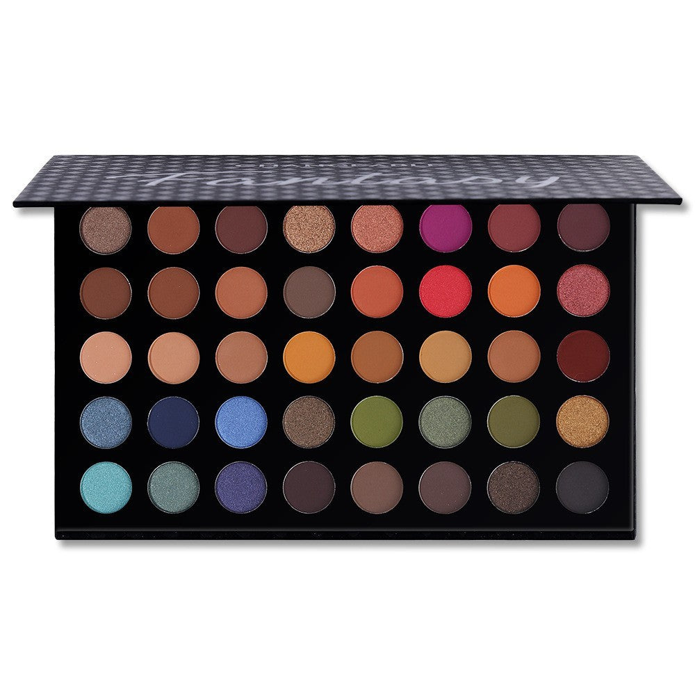 HKM-735571 40-Color Earth Tone Eye Shadow Palette with Brown, Sky Blue, and Pumpkin Orange Shades