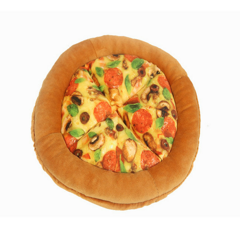 HKM-604627 Bite-Resistant Pet Toy with Sound Paper Design - Cloth Pizza, 24x24x2.5cm