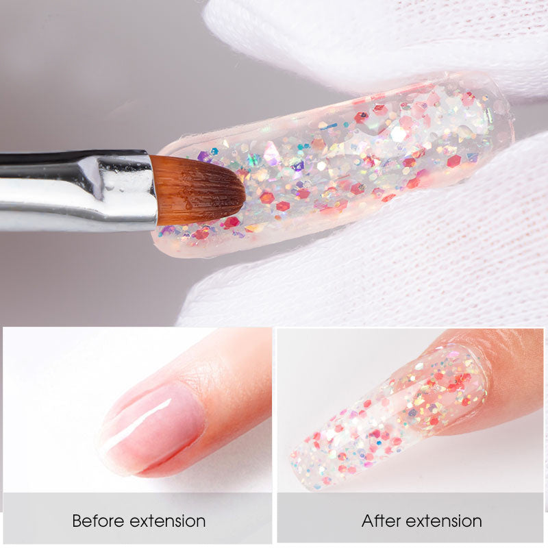 HKM-020691 Nail Enhancement Crystal Extension Glue Kit - 15ml for UV Gel, Acrylic, and Natural Nails