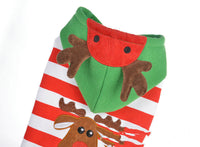 HKM-563347 Christmas Elk Striped Jacket with Hood for Dogs - Cotton Material, Available Sizes 8 to 16