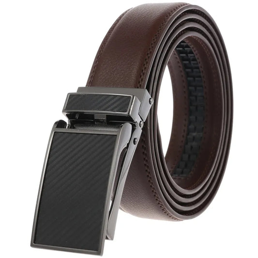 HKM-558867 Automatic Cow Hide Ratchet Belt – Custom Logo Printable, 3.1cm Width