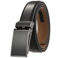 HKM-558867 Automatic Cow Hide Ratchet Belt – Custom Logo Printable, 3.1cm Width