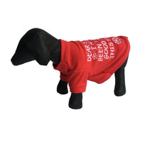 HKM-961491 Cozy Red Fleece Christmas Pet Sweater with Snowflakes