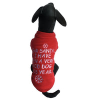 HKM-961491 Cozy Red Fleece Christmas Pet Sweater with Snowflakes