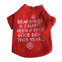 HKM-961491 Cozy Red Fleece Christmas Pet Sweater with Snowflakes
