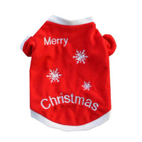 HKM-961491 Cozy Red Fleece Christmas Pet Sweater with Snowflakes