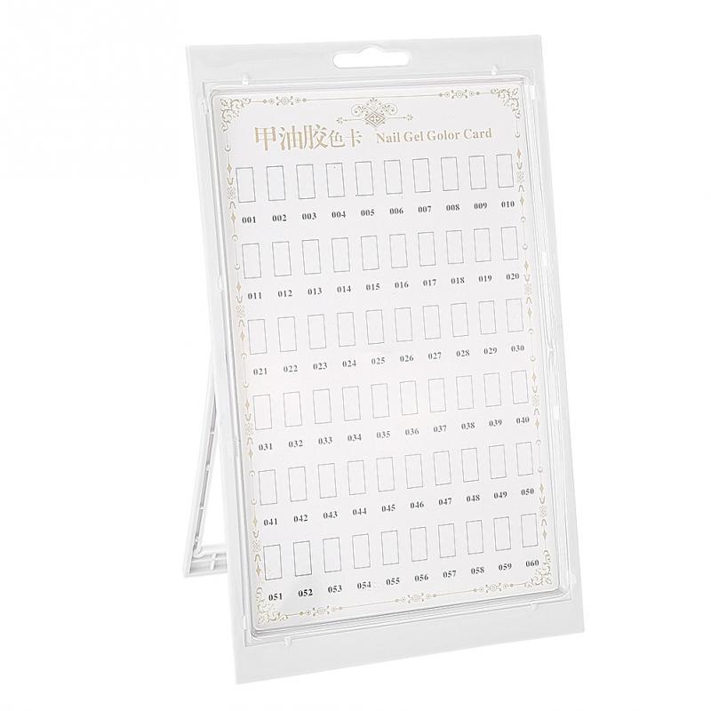 HKM-117843 Nail Art Display Color Card Exhibition Board - 60 Color Display with Manicure Tools in Pink and White