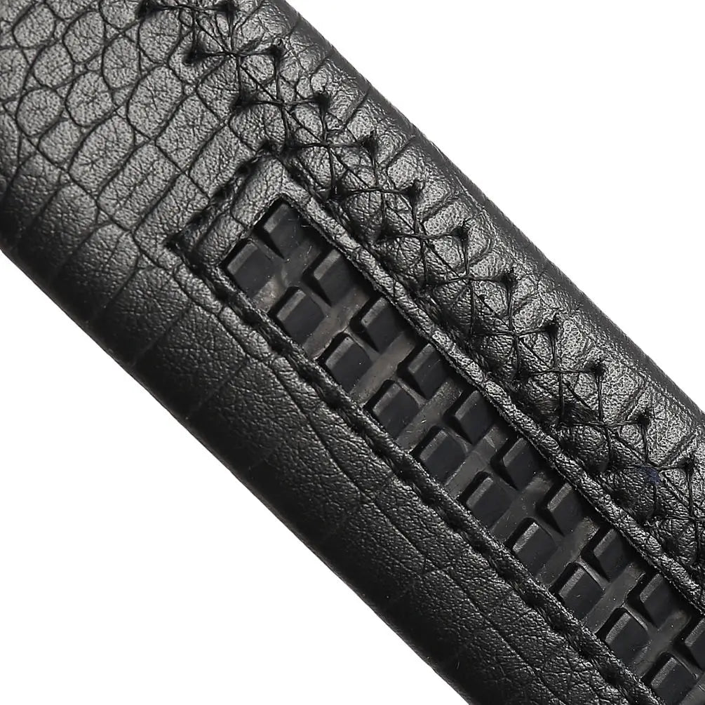 HKM-393875 Durable Automatic Leather Belt with Scratch-Resistant Edging