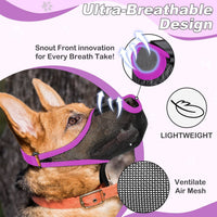 HKM-156051 Breathable Mesh Dog Muzzle for Barking and Biting Prevention