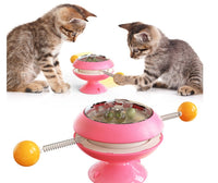 HKM-930003 Rotating Cat Stick Toy with Peppermint Ball - Interactive Plastic Toss Toy for Cats
