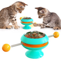 HKM-930003 Rotating Cat Stick Toy with Peppermint Ball - Interactive Plastic Toss Toy for Cats