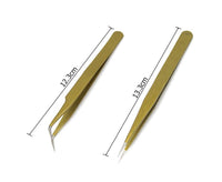 HKM-747091 Curved and Straight Stainless Steel Tweezers for Eyelash Extensions and Makeup Application