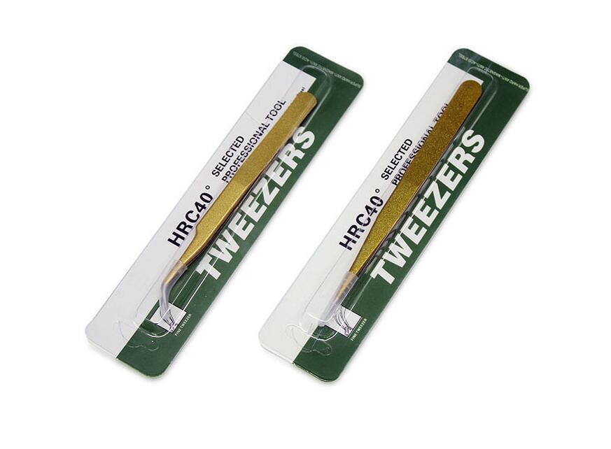 HKM-747091 Curved and Straight Stainless Steel Tweezers for Eyelash Extensions and Makeup Application
