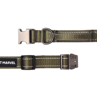HKM-555731 Tactical Dog Collar with Handle - 1.25 In Wide, Padded Nylon with Quick-Release Clasp and Airtag Case