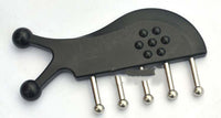 HKM-772627 Stainless Steel Gua Sha Shampoo Massage Comb with Round Head - Black Finish