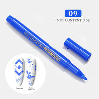 HKM-149459 Nail Art Painting Pen Set with One-Step Glue - 12 Color Smudge Pens and Dot Tool