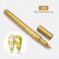 HKM-149459 Nail Art Painting Pen Set with One-Step Glue - 12 Color Smudge Pens and Dot Tool