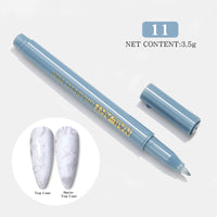 HKM-149459 Nail Art Painting Pen Set with One-Step Glue - 12 Color Smudge Pens and Dot Tool