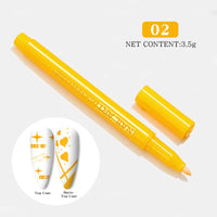 HKM-149459 Nail Art Painting Pen Set with One-Step Glue - 12 Color Smudge Pens and Dot Tool