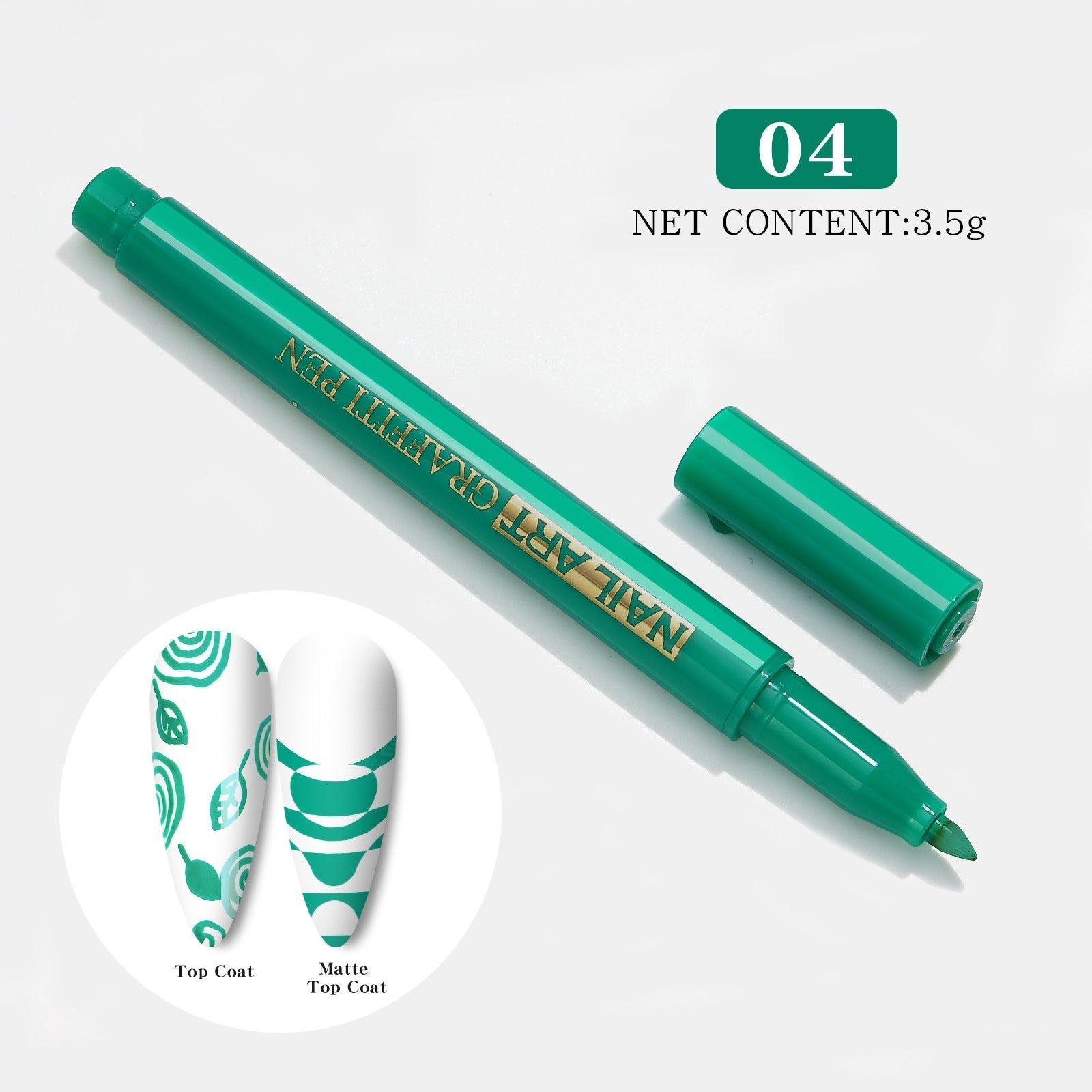 HKM-149459 Nail Art Painting Pen Set with One-Step Glue - 12 Color Smudge Pens and Dot Tool