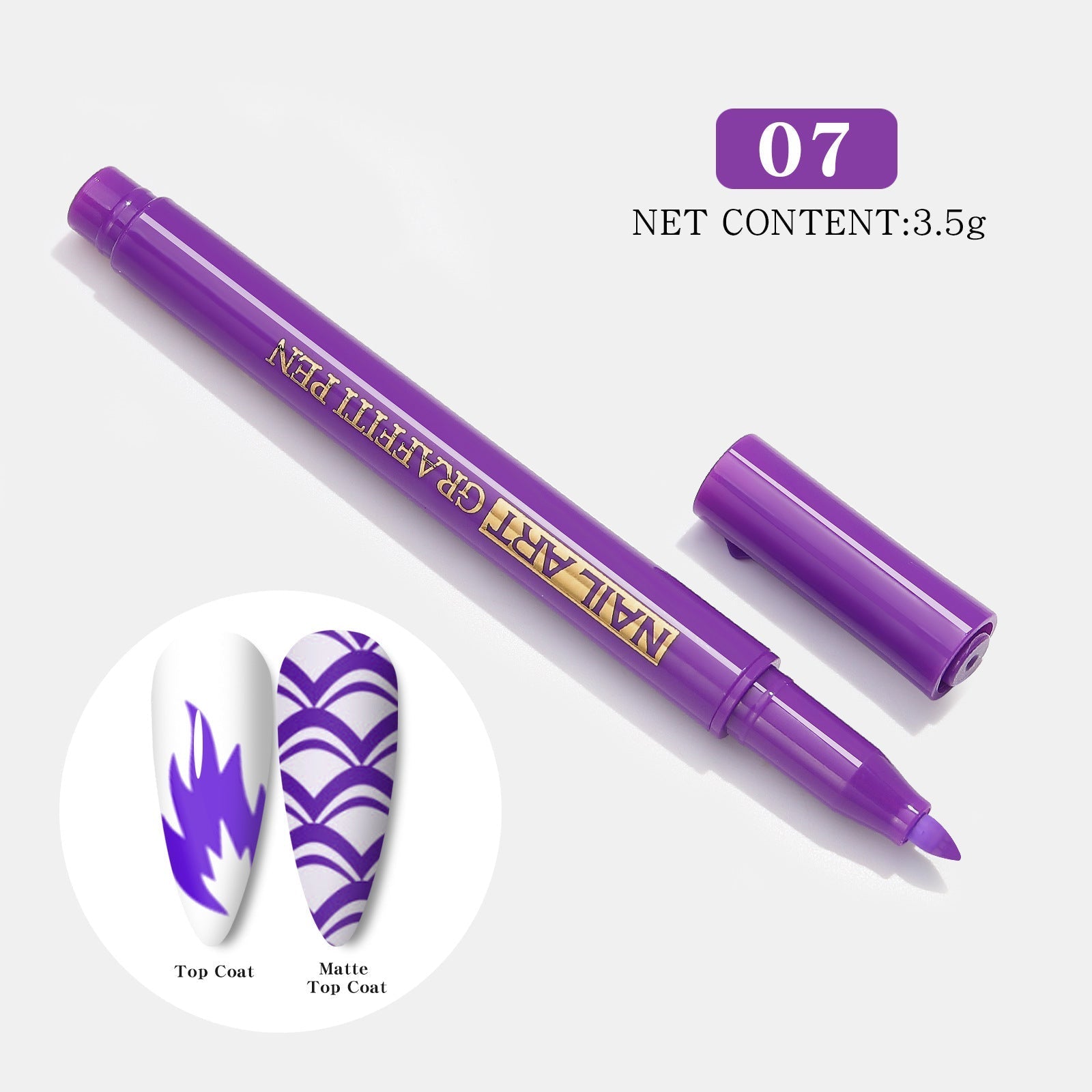 HKM-149459 Nail Art Painting Pen Set with One-Step Glue - 12 Color Smudge Pens and Dot Tool