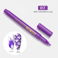HKM-149459 Nail Art Painting Pen Set with One-Step Glue - 12 Color Smudge Pens and Dot Tool