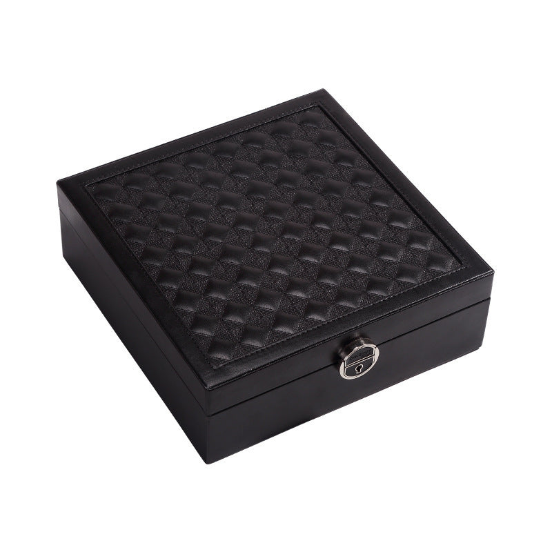 HKM-847379 European Style Large-Capacity Jewelry and Cosmetic Storage Box with Organizer Features