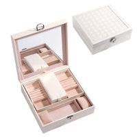 HKM-847379 European Style Large-Capacity Jewelry and Cosmetic Storage Box with Organizer Features