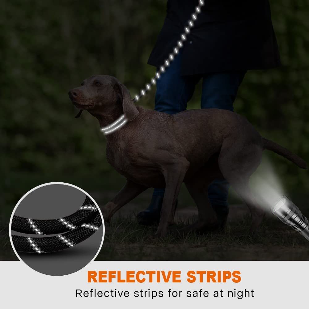 HKM-194963 Elastic Dog Leash with Padded Handle for Comfortable Jogging and Training, 5 Feet Reflective Rope and Adjustable Waist Belt for Hands-Free Pet Walking
