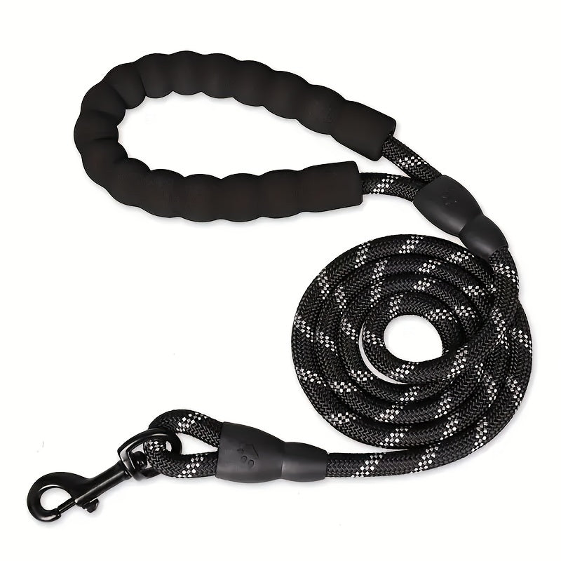 HKM-194963 Elastic Dog Leash with Padded Handle for Comfortable Jogging and Training, 5 Feet Reflective Rope and Adjustable Waist Belt for Hands-Free Pet Walking