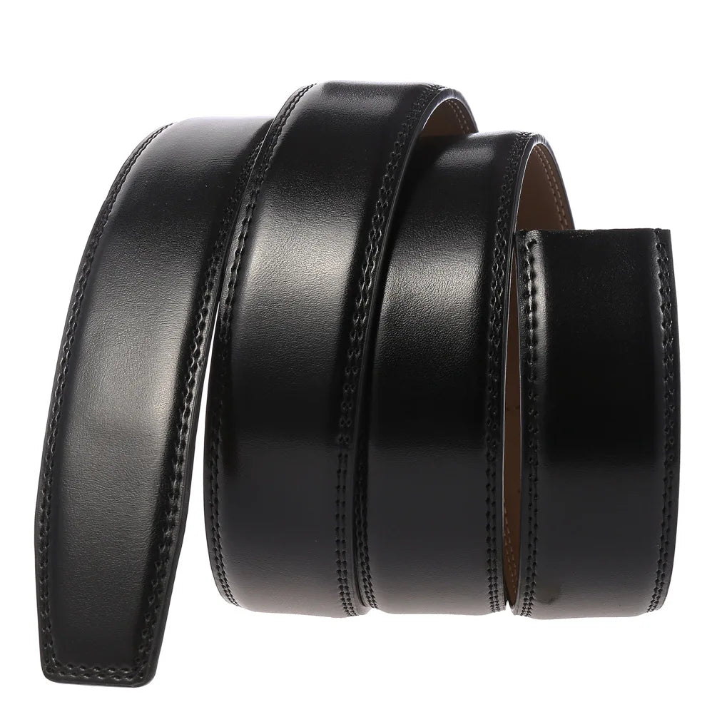 HKM-032275 Genuine Cowhide Leather Belt - No Buckle Design, Model LY35-3633