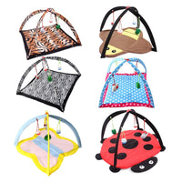 HKM-958291 Cartoon Cat Play Tent and Multifunctional Cat Hammock Bed, Foldable Cat Mat with Play Balls and Animal Patterns
