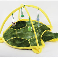 HKM-958291 Cartoon Cat Play Tent and Multifunctional Cat Hammock Bed, Foldable Cat Mat with Play Balls and Animal Patterns