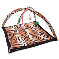 HKM-958291 Cartoon Cat Play Tent and Multifunctional Cat Hammock Bed, Foldable Cat Mat with Play Balls and Animal Patterns